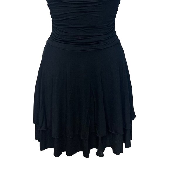 Merokeety Womens Strapless Mini Dress Layered Black Size Small - Picture 4 of 11